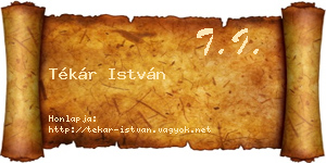 Tékár István névjegykártya